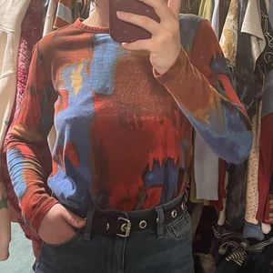 Vera Wang Colorful Long-Sleeved T-Shirt